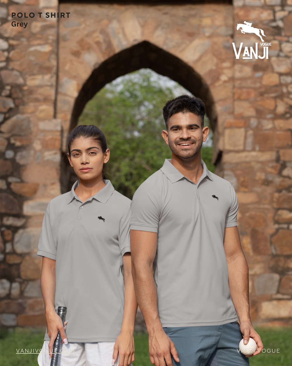 Vanji Vogue Comfortable Unisex Collar T Shirt Black Polo - view 2